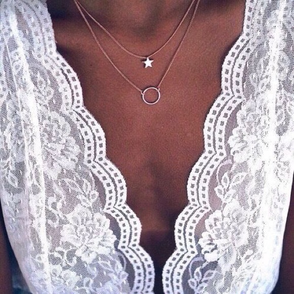 Gold Hoop Minimalist Necklace - Picture 7 of 7